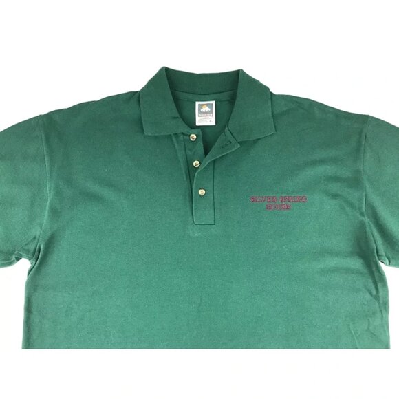 Cotton Deluxe Mens Green Silver Spring House‎ Short Sleeves Polo Shirt Size L - Picture 2 of 9